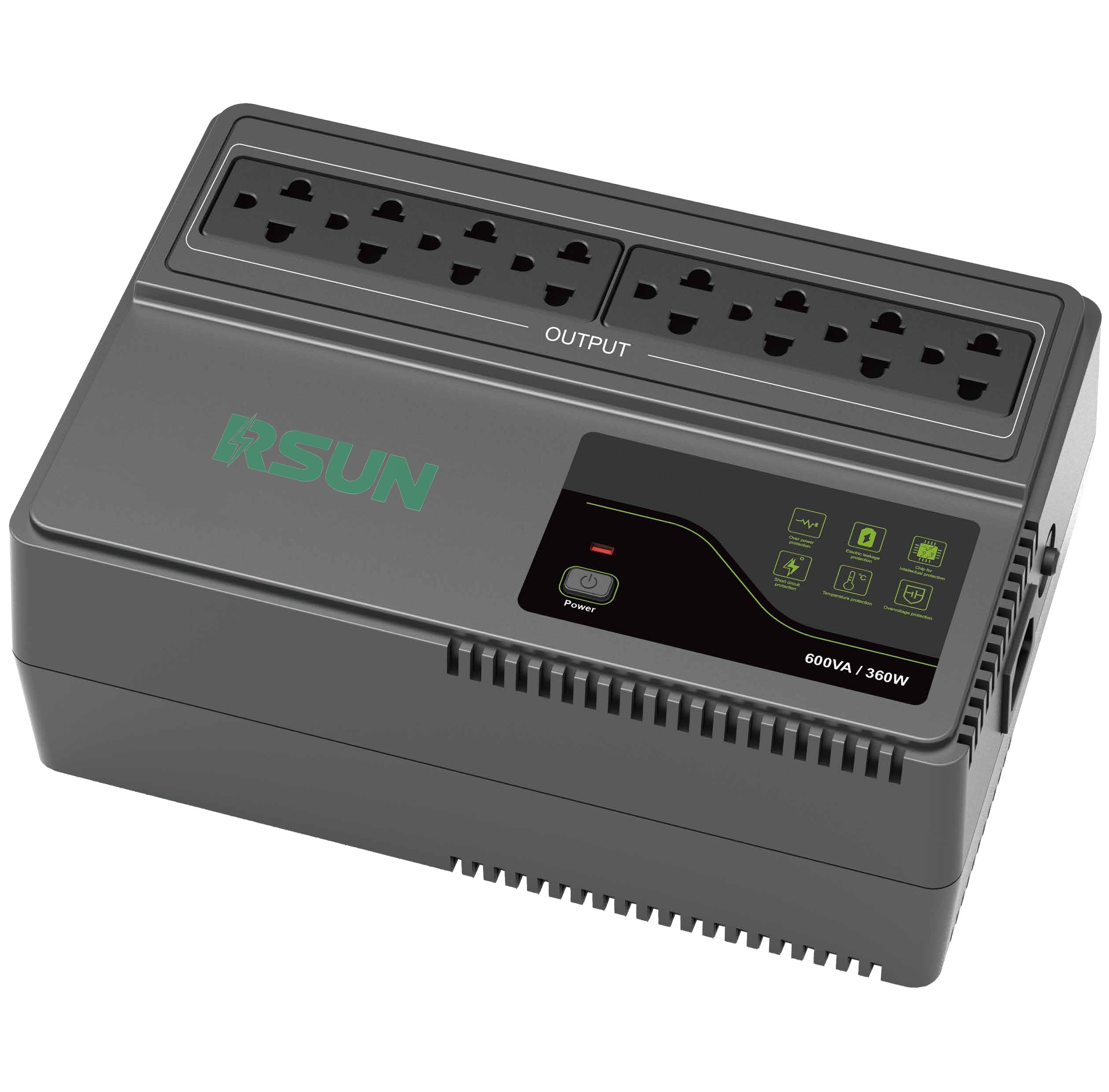 Top Multi-sockets UPS 600VA/360W 1000VA/500W High frequency UPS Powerstrip UPS